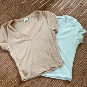 Two Pale Colored Tshirts